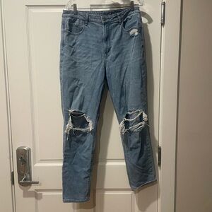 American Eagle Outfitters Light Blue Distressed Boyfriend Jeans size 14 long
